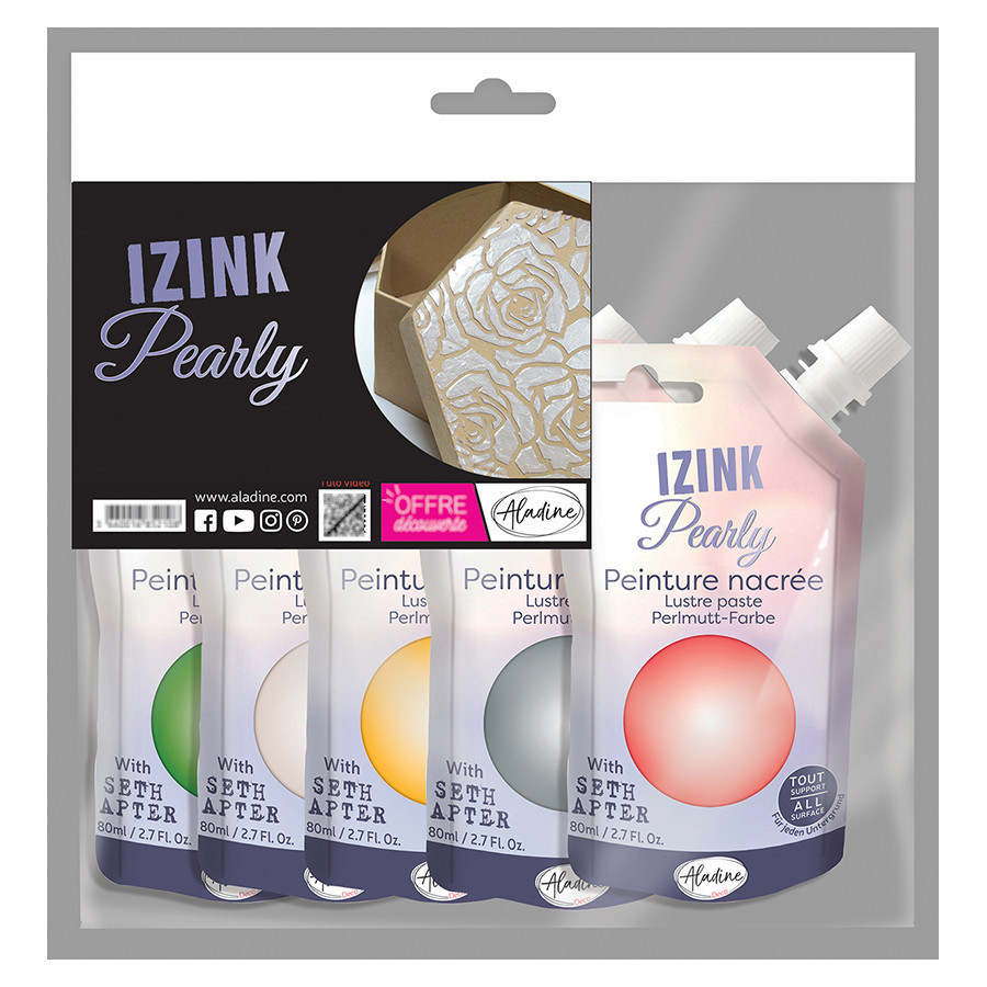 Peinture pailletée Izink Diamond 80 ml Kit - Scrapmalin