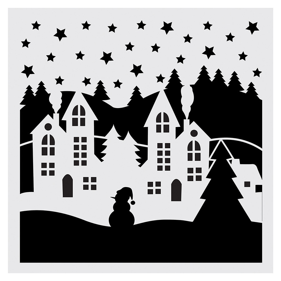 Pochoir décoration Village comptoir de noë Scrapmalin