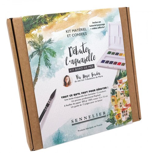 Peinture aquarelle Set découverte Bord de Mer par Marie Boudon