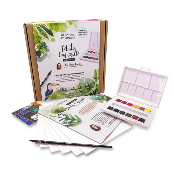 Peinture aquarelle Set découverte Jungle par Marie Boudon