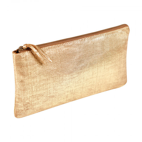 Trousse en cuir Or 22 x 11 cm