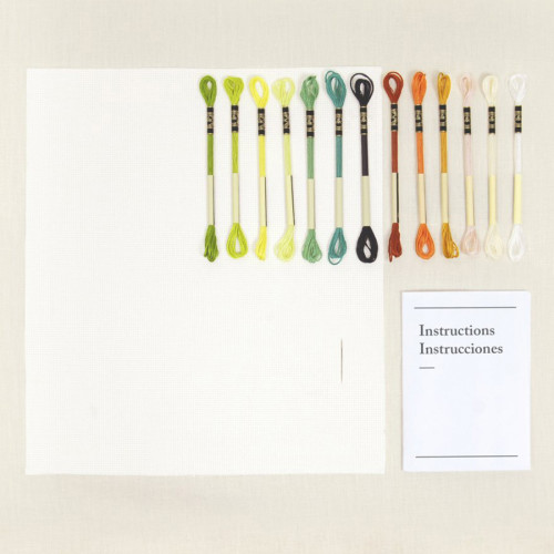 Kit broderie point de croix Chemin forestier