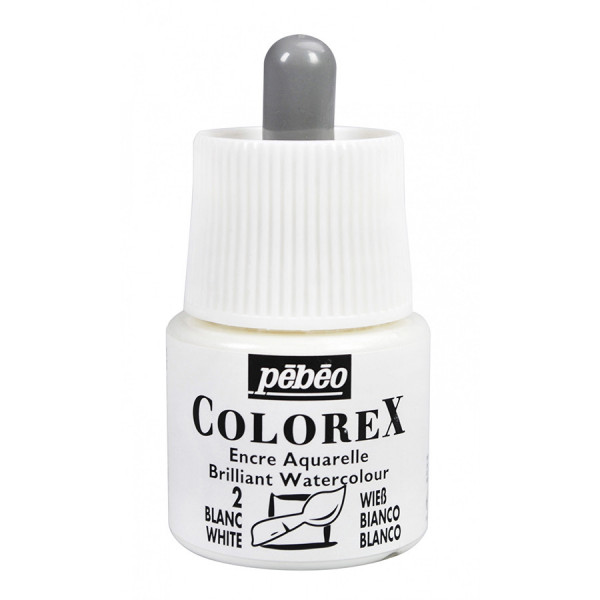 Encre aquarelle Colorex 45ml 02 - Blanc