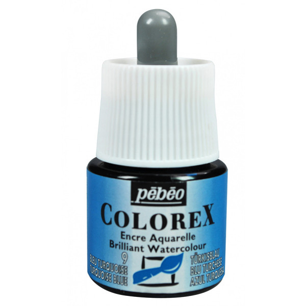 Encre aquarelle Colorex 45ml 09 - Bleu turquoise