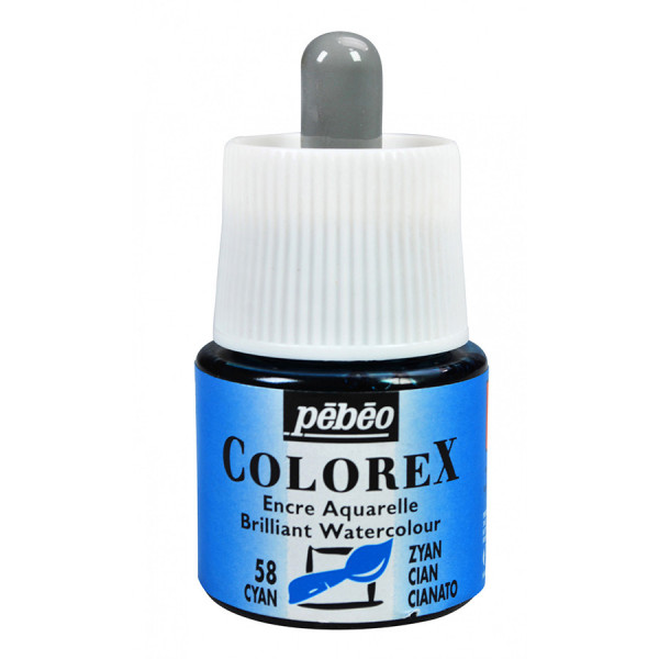 Encre aquarelle Colorex 45ml 58 - Cyan