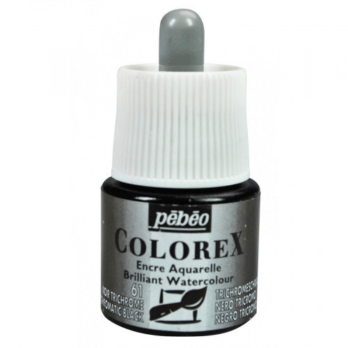 Encre aquarelle Colorex 45ml 61 - Noir trichrome