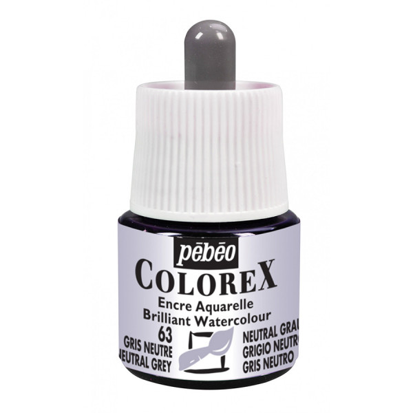 Encre aquarelle Colorex 45ml 63 - Gris neutre