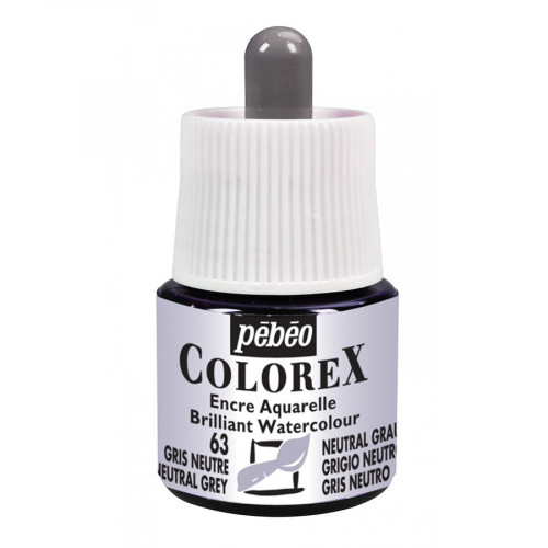Encre aquarelle Colorex 45ml 63 - Gris neutre