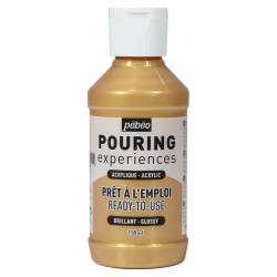 Peinture acrylique Pouring Expérience 118 ml Or métallique