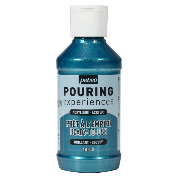 Peinture acrylique Pouring Expérience 118 ml Bleu cobalt métallique