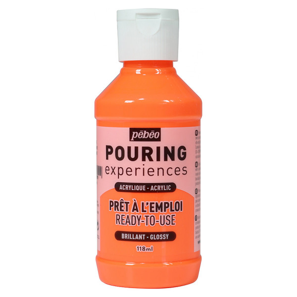 Peinture acrylique Pouring Expérience 118 ml Orange fluo