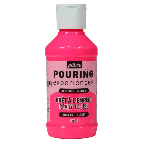 Peinture acrylique Pouring Expérience 118 ml Rose fluo