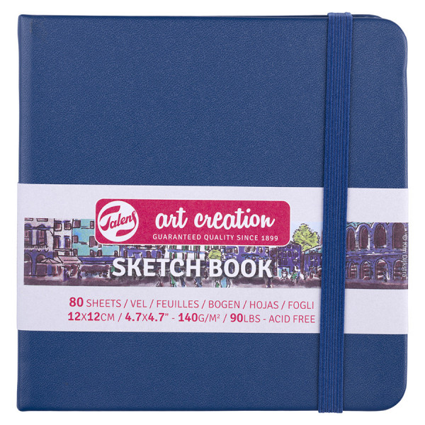 Carnet de croquis Bleu marine 140 g/m² 80 feuilles 12 x 12 cm