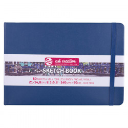 Carnet de croquis Bleu marine 140 g/m² 80 feuilles 21 x 15 cm