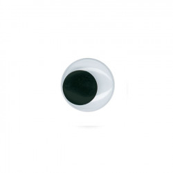 Yeux mobiles Autocollant Noir Ø 20 mm 12 pcs