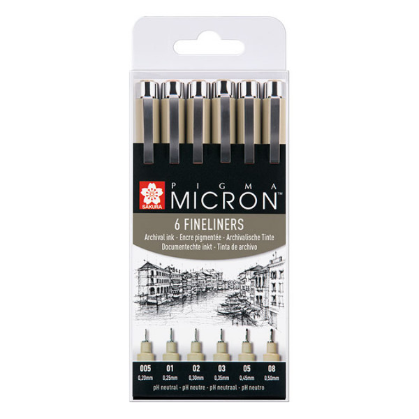 Feutre Pigma Micron set 6 pcs