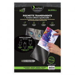 Pochette transparente Polypropylène 50 µ 24,5 x 31 cm 12 pcs
