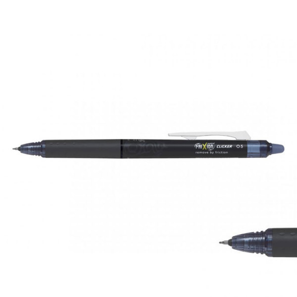 Stylo bille gel encre effaçable PILOT Frixion Ball Clicker pointe fine noir  - Stylos rollers