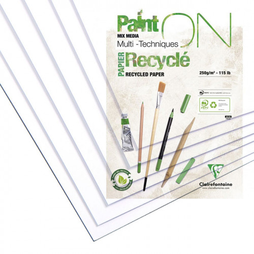 Ramette 15 feuilles multi-techniques Paint On Recyclé 50 x 65 cm 250 g/m²