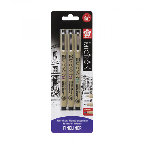 Feutre Pigma Micron set 05 + 08 + PN