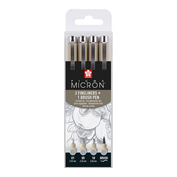 Feutre Pigma Micron Set 4 Gris clair