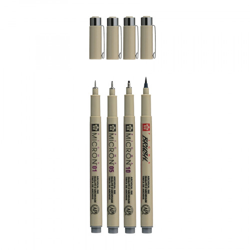 Feutre Pigma Micron Set 4 Gris foncé