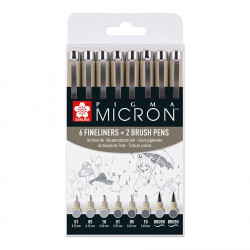 Feutre Pigma Micron Set 8 Gris