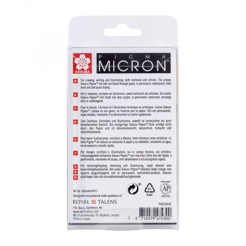 Feutre Pigma Micron Set 8 Gris