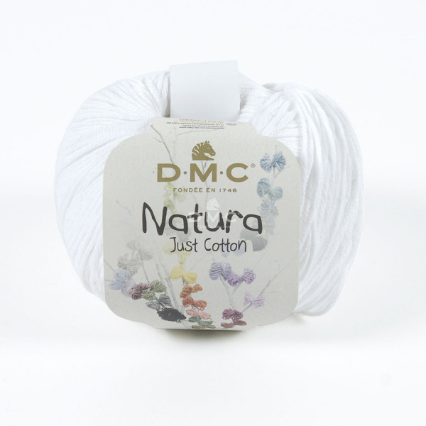Pelote de Coton Natura Just Cotton 50 g N01 Blanc