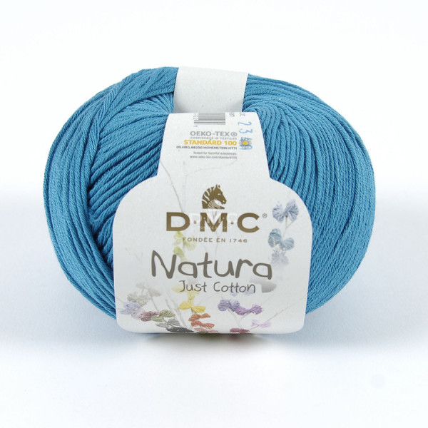 Pelote de Coton Natura Just Cotton 50 g N64 Bleu de Prusse