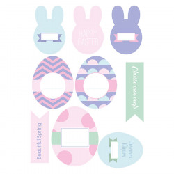 Autocollant XL Thème Pâques 21 pcs