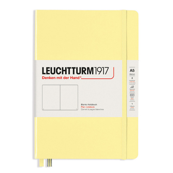 Carnet de notes page Blanche A5 Couverture rigide Smooth Colours Vanille