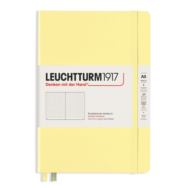 Carnet de notes page Pointillé A5 Couverture rigide Smooth Colours Vanille