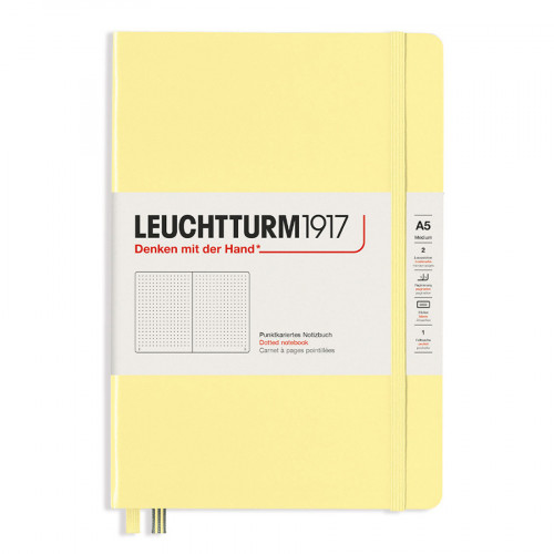 Carnet de notes page Pointillé A5 Couverture rigide Smooth Colours Vanille