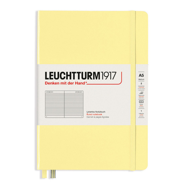 Carnet de notes page Lignée A5 Couverture rigide Smooth Colours Vanille