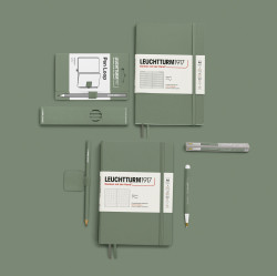 Carnet de notes page Pointillé A5 Couverture rigide Smooth Colours Olive