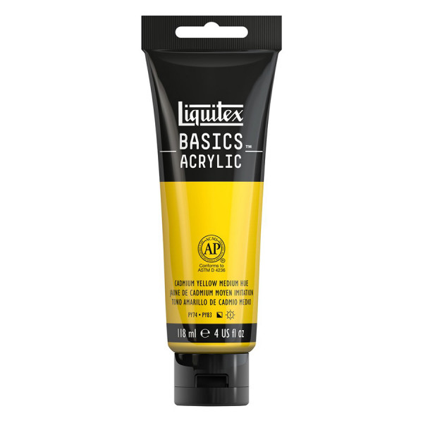 Peinture acrylique Basics 118 ml 830 Jaune de cadmium moyen (imit.)