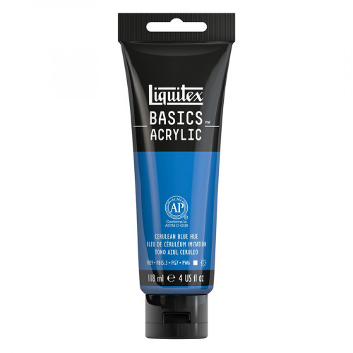 Peinture acrylique Basics 118 ml 470 Bleu Céruléum Imitation