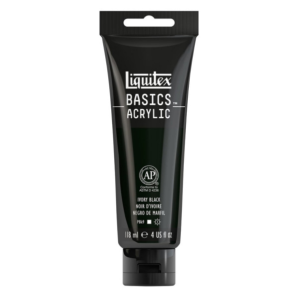 Peinture acrylique Basics 118 ml 244 Noir d'ivoire