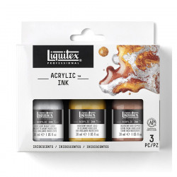 Encre acrylique ink! 3 x 30 ml Set Métalliques