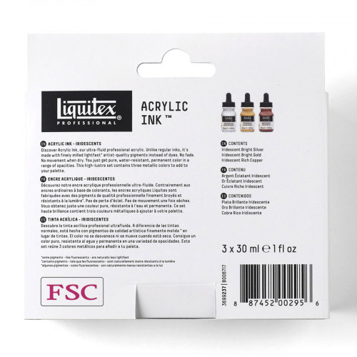 Encre acrylique ink! 3 x 30 ml Set Métalliques