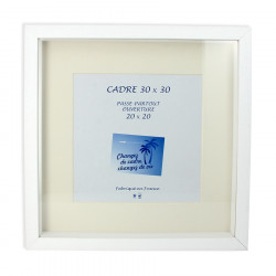 Cadre Vitrine XXL Blanc + Passe-partout 30 x 30 cm