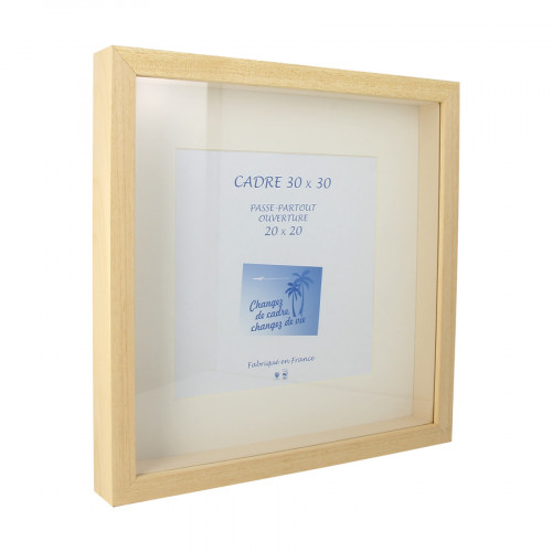 Cadre Vitrine XXL Brut + Passe-partout 30 x 40 cm