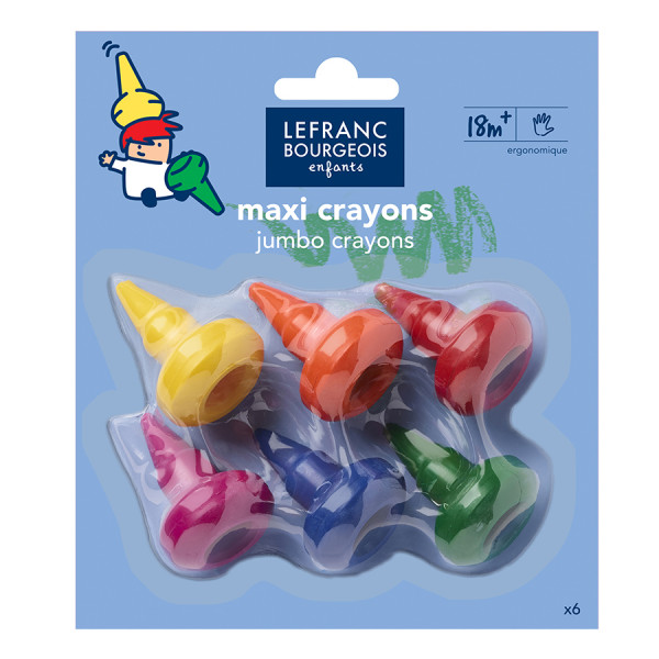 Crayons à la cire empilables pour bébé 6 pièces