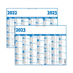Calendrier Classique Bleu 2022-2023 14 mois 57 x 41 cm