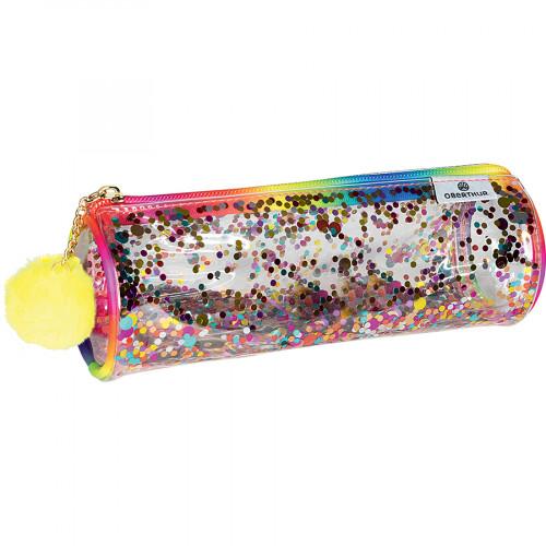 Trousse ronde 1 compartiment 22 x 6 cm Confettis