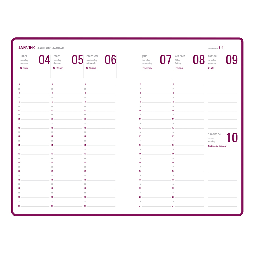 Agenda semainier 2023-2024 10 x 15 cm Colorside Lila Editions Oberthur chez  Rougier & Plé