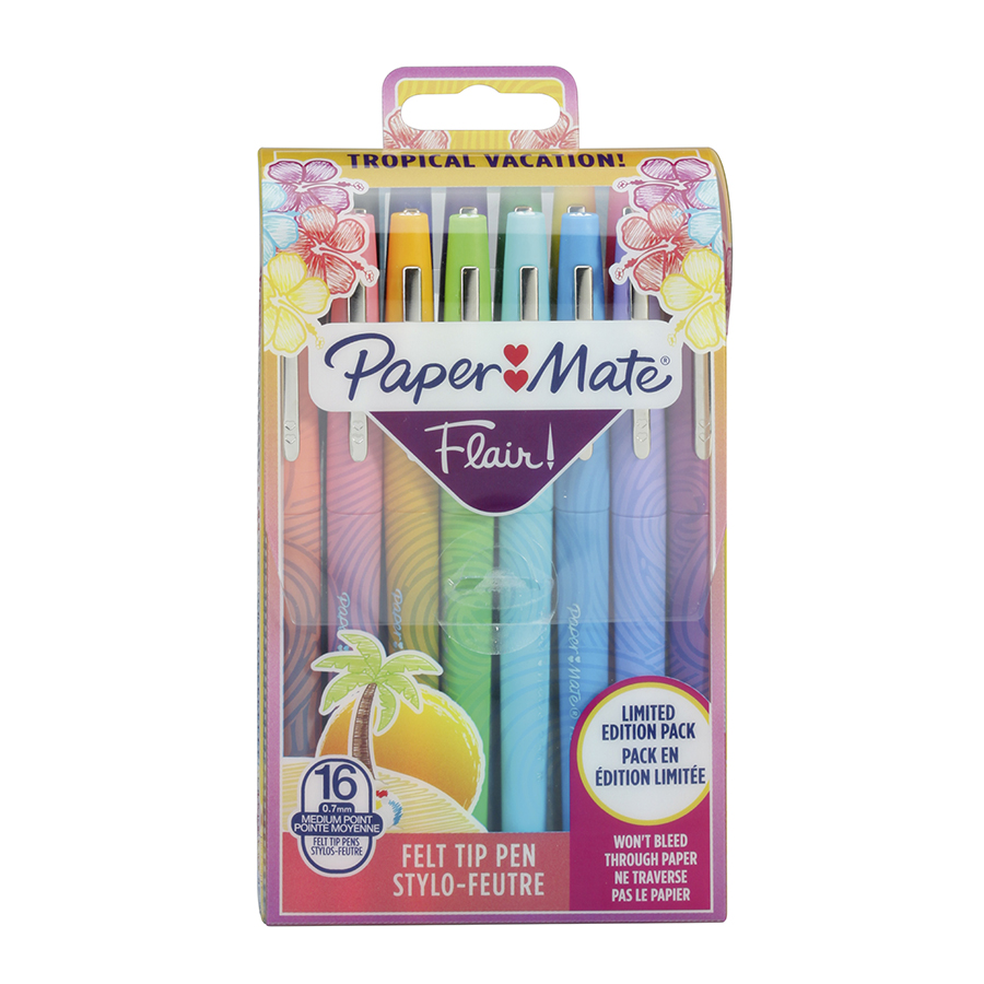 PAPERMATE Pochette de 12 Stylos feutres Flair Original Candy Pop, pointe  0,4mm