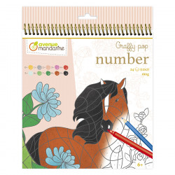 Carnet de coloriage Graffy Pop number Chevaux