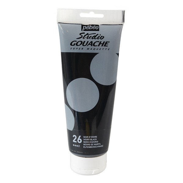 Gouache Studio 220 ml Noir d'Ivoire